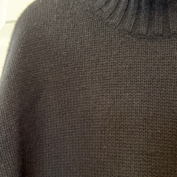 COS Chunky Pure Cashmere Mock-Neck Sweater Black Size Medium - Picture 10 of 14